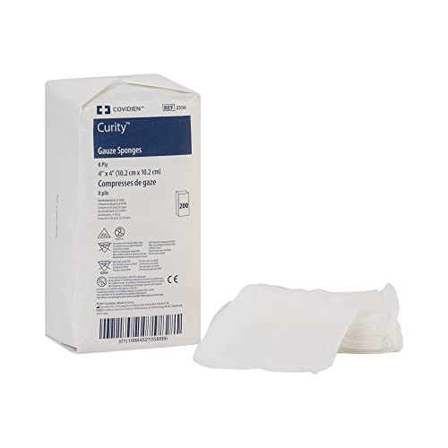 8904631 Pt# 2556 Sponge Gauze Curity Ns 100% Cotton 4X4Quot; 8 Ply Bulk 200/Pk Made by Covidien