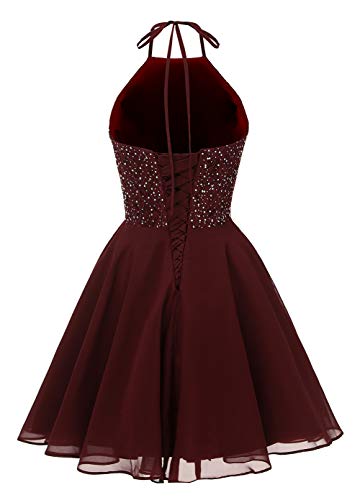 Chiffon Lace Halter Homecoming Dresses for Teens Short Prom Dress Beaded A-Line Evening Wedding Party Gowns - Image 4