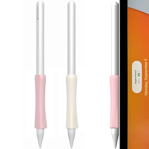 Funda de silicona para Apple Pencil Pro y 2ª generación en rosa y blanco