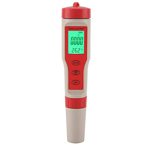 MAGT Medidor PH, Professional 4 en 1 Medidor PH Agua Digital, Electrónico Medidor TDS PH EC Temp Medidor de Calidad del Agua Pluma de Prueba de pureza para Acuario Hidroponía Piscina