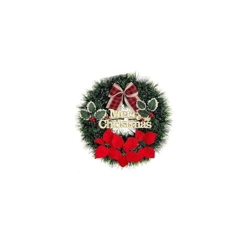 Couronne de Noël porte suspendue couleur C lot de 2 décorations extérieures