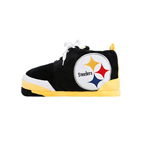 FOCO Mens NFL Team Logo Plush Oversized Sneaker Slippers