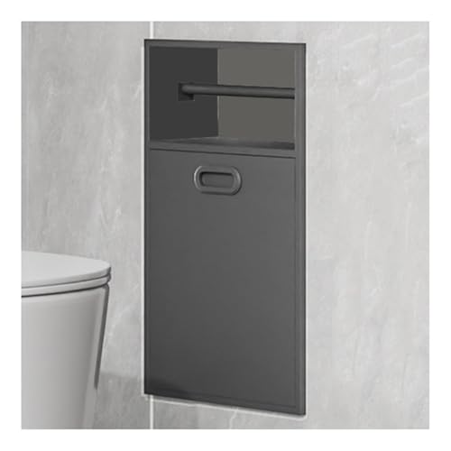 Recessed Shower Caddy Shelf Brushed Stainless Steel with Built-in Trash Bin for Space-Saving Bathroom Storage Modern Design Organizer