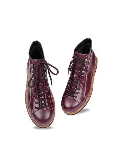 Image of Ezok 4001 Men's Leather Lace-Up Boots | Comfortable Ankle Boots | Lightweight Anti-Slip Casual Boots for Everyday Wear