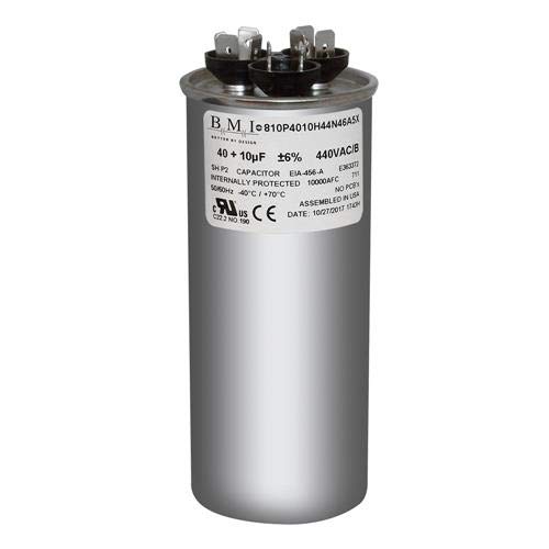 Motor Dual Run Capacitor Round 40 + 10 uf MFD 440 Volt VAC Replaces 12746