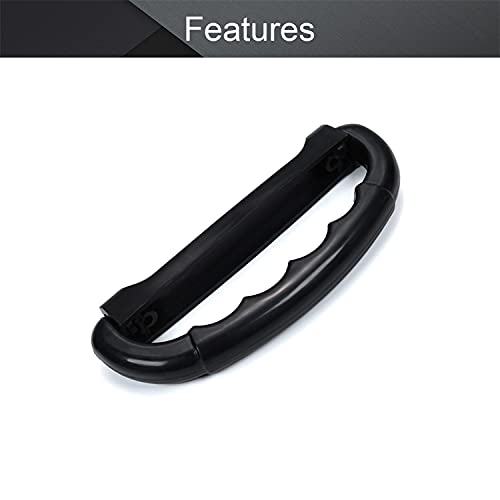 1Pc Luggage Handle 4.96" x 2.05" (L x T) Plastic Pull Handle Grip Replacement 126mm x 52mm for Luggage Suitcase Box Black Tone(Black-108,4 Pieces)3