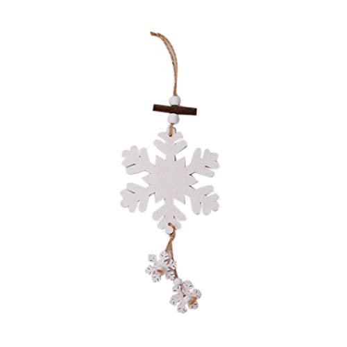 powerFul-LOT Christmas Home Decor Party Decoration, Creative Christmas Ornament Delicate Wooden Snowflake Pendant Christmas Tree Color Cartoon Doll