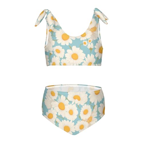 KLL Daisies Girl 2 Piece Bikini Set Beach Swimsuit Swimming Suits Adjustable Shoulder Strap