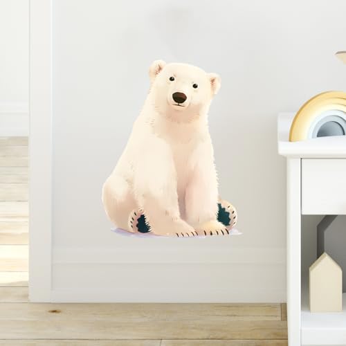 Vinilo Decorativo Oso Polar Sentado 44x60 cm miniatura 3