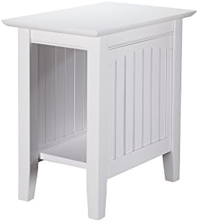 Atlantic Furniture Nantucket Chair Side Table, White, "chair side table (22"" x 14"")"