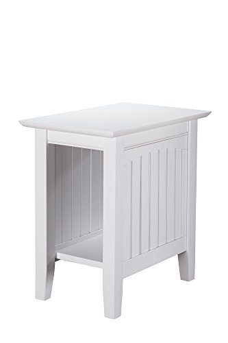 Atlantic Furniture Nantucket Chair Side Table, White, "Chair Side Table (22"" X 14"")" #TOP8