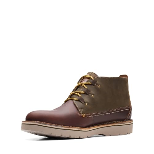 Clarks Clarks Collection Mens Eastford Mid Ankle Boots, Dark Olive Combi Leather, 10.5 Medium US