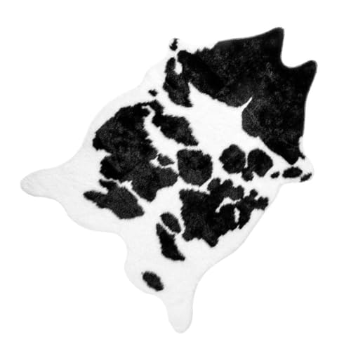 Tapis de sol antidérapant doux et chaud imitation peau de vache en polyester