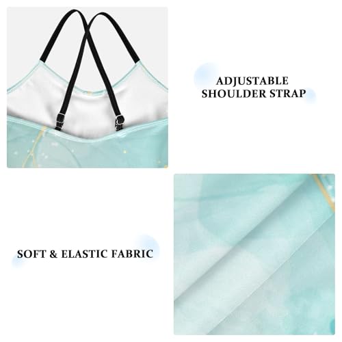 Pastel Cyan Mint Liquid Marble Girl's Swimsuit 1 Piecing Swimsuits for Teen Girls Toddler Bathing Suit Girl Beach Swimwear 7-8T3