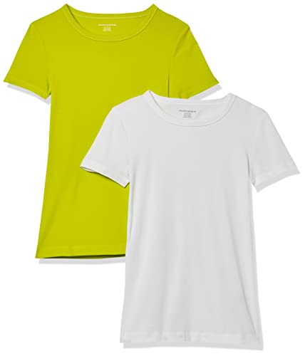 Image of Amazon Essentials Women's Slim-Fit Short-Sleeve Crewneck T-Shirt, Pack of 2