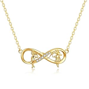 KECHO 14K Real Gold Sister Necklace for Women – Heart Mother Pendant Jewelry for Brother – Mothers Day Birthday Gifts for Mom Friends