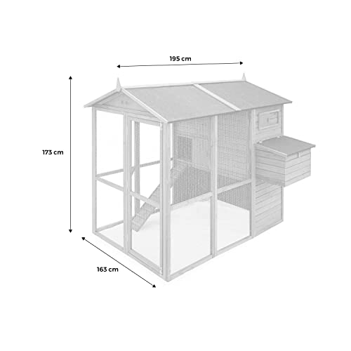 COTENTINE Holz Hühnerstall, 6 bis 8 Hühner, Hühnerkäfig mit Gehege – Bild 8