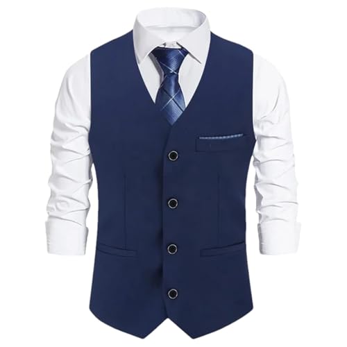 Men's Slim Fit V-Neck Sleeveless Waistcoat – Suit Vest For Wedding, Business & Groomsmen