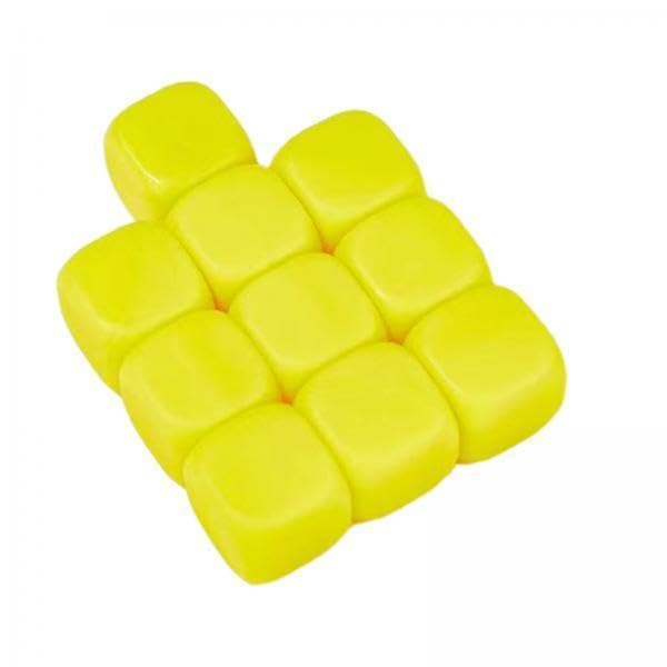 UJEAVETTE 5x10Pcs 16mm Blank Dice Six Sided Dice for Board Games Custom Making Classroom Yellow-image-6