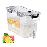 Dispensador de bebidas de plástico de 1 galón, frigorífico, dispensador de bebidas, hervidor de agua frío con placa de filtro extraíble y piñas, tetera de frutas, limonada, fiesta, bar