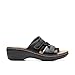 Clarks Collection Women's Merliah Karli Wedge Sandal, Black Leather, 8 Medium US