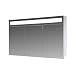 Produktbild Eurosan 3-türiger Spiegelschrank, Superflache, Integrierte LED-Frontbeleuchtung, Breite 100 cm, Weiß, Paris, P100