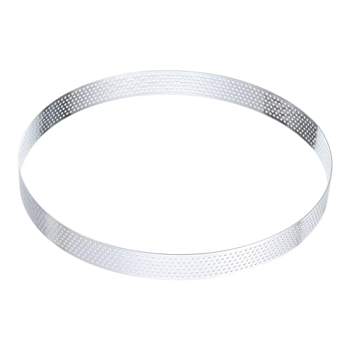 sourcing map Stainless Steel Tarts Rings 8.3 Perforated Metal Circle Baking Dessert Mousse Round Cake Ring Non Stick for Home Kitchen Food Cheese Making Tool