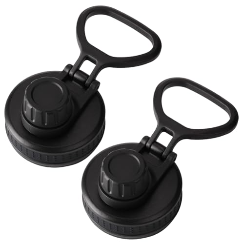 2Pcs Wide Mouth Water Bottle Lid, Leak-Proof Water Bottle Lid with Flexible Handle, Glossy & Smooth Spout BPA Free Replacement for Sports Bottles