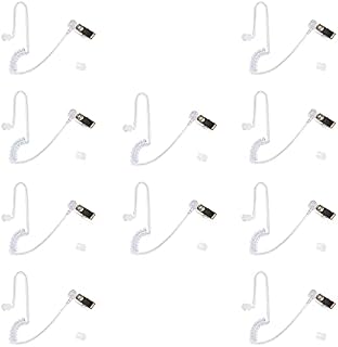 HYSHIKRA Replacement Covert Acoustic Air Coil Audio Tube Compatible with Retevis Motorola Kenwood Baofeng Walkie Talkie, with Clip, Security Earpiece Headset (10 Pack)