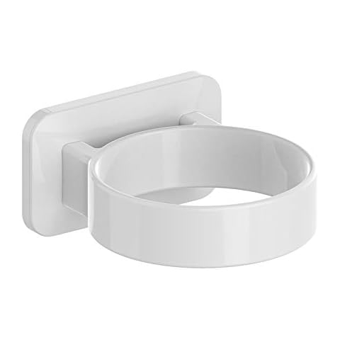 Wall Mounted Bathroom Hair Dryer Holder Rack - Self Adhesive, Compatible with Most Dryers (White, L 3.7"×W 2.1"×H 4.3") Cover