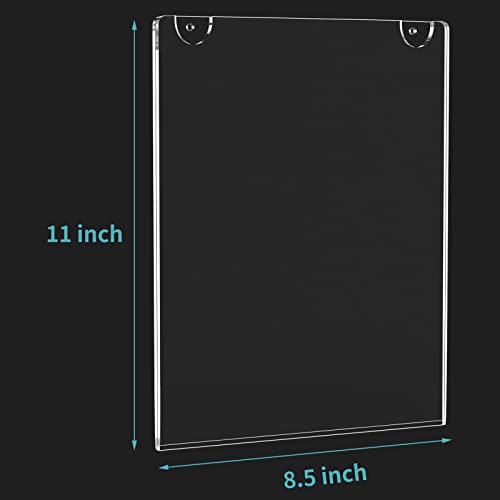 Hiimiei Wall Mount Acrylic Sign Holder 8.5'' X 11'', Clear Plexi Door Sign Holder Document Holder Plastic Picture Frames With All Mounting Accessories(6 Pack) #TOP1