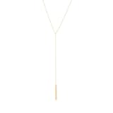 Womens Handmade CZ Simple Delicate 14K Gold Plated/Rose Gold Plated/Silver Plated Lariat Simple Baton Adjustable Y Necklace