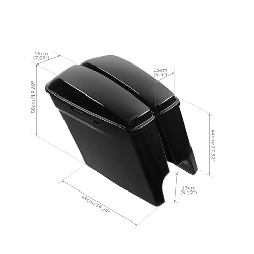 Alforjas rígidas extendidas de 5" en negro vívido para Harley Touring Road King, Road Glide, Street Glide, Electra Glide, Ultra-Classic 2014-2024 miniatura 2