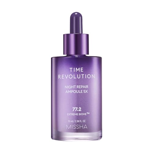 MISSHA Time Revolution Night Repair Face Serum Ampoule (5th Gen) - Overnight Probiotic Skincare for Revitalization and Radiance, 1.69 Fl Oz