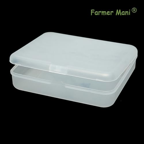 Image of 2 Pack (6.18x5.32x1.5 Inches) Rectangular Clear Frosted Plastic Box Containers with Buckle Lids,Rectangle Plastic Clear Storage Containers Box for Make Up,Eye,Pills,Gems,Beads,Jewelry,Small Items