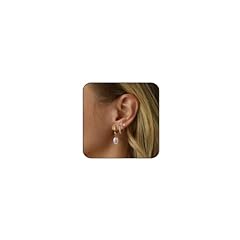 3pairs Freshwater pearl hoop