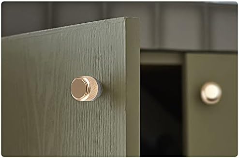 Miniatura 5 de Paquete de 6 pomos, de 2,5 cm, para gabinete y cajones, de aluminio, con acabado contra oxidación dorado y níquel, con patrón de diamante, (6, pomos