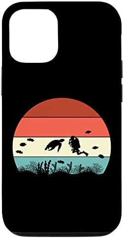 iPhone 12/12 Pro Retro Vintage Scuba Diver Turtle Dive Scuba Diving Diver Case
