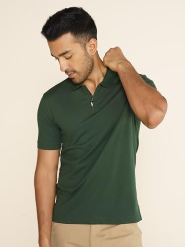Image of DAMENSCH Constant Men's All-Degree Thermoregulating Pique Contrast Neck Polo T-Shirt