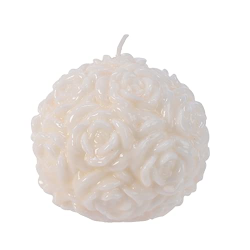 Magie di Natale Candela a forma sferica decorativa in cera color Bianco