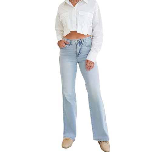 Arisefrom Jeans - Vintage Wash Plus-Size Jeans -Stretchy, Straight Leg & Butt-Lifting Fit, Womens High Rise Bootcut