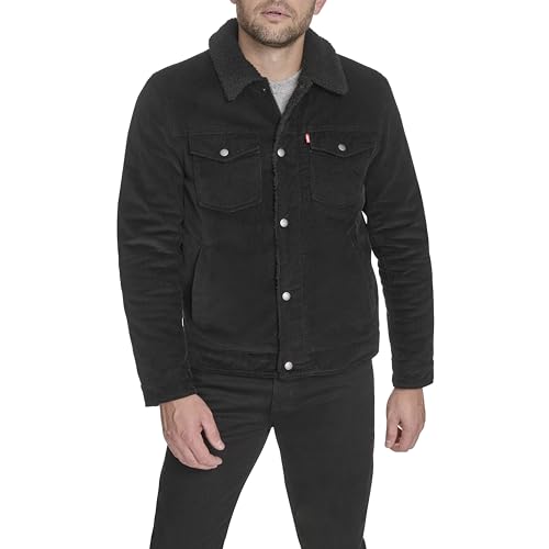 Levi's Men's Cotton Trucker, Black Corduroy, Medium - image 1