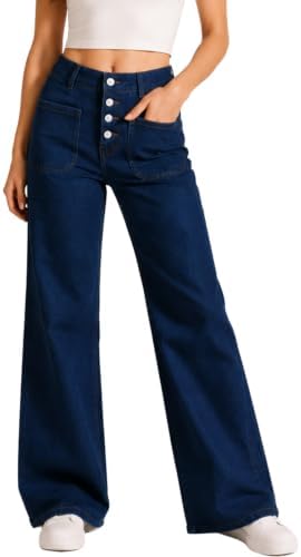 GRECIILOOKS Baggy Jeans for Women | High Waist Wide Leg Stylish for Girls Trendy Women’s Pant | Loose Jean for Women's | Jean for Womens