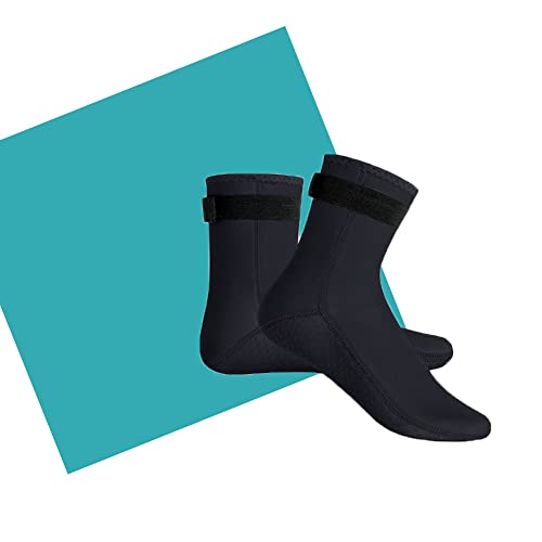 VeiledMoon 3mm Neoprene Wetsuit Socks Thermal Anti-Slip Surf Booties Dive Boots Sand Socks Fin Socks Beach Socks?BLACK M?