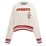 Pro Standard Womens NFL Kansas City Chiefs Retro Classics Crewneck Sweatshirt Eggshell/Red S