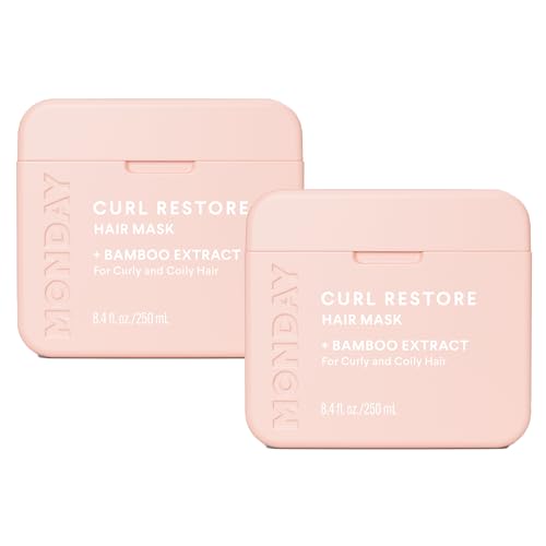 MONDAY HAIRCARE CURL RESTORE Hair Mask with Bamboo Extract, Coconut Oil & Shea Butter for Curls & Coils of all types 250 mL (Dual Pack)