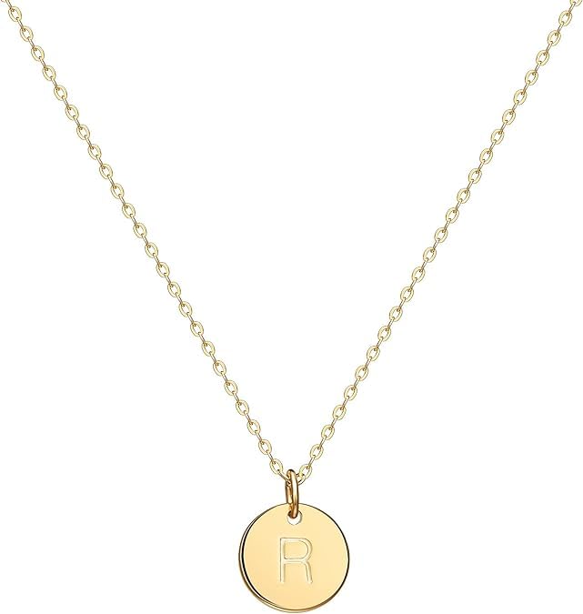 Jenosy Kette Gold Damen Kette mit Buchstaben Gold Personalisierte Kette mit Namen Gold Damen Zarte Buchstaben Kette Gold Hypoallergene 18K Vergoldete Kette Modeschmuck für Frauen und Mädchen