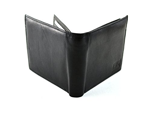 Men's Wallet Genuine Cowhide Leather, Bi-foldwith 20 Cards Slot, Black2