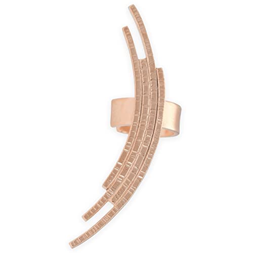 Curved ear cuff earring, 925 silver, gold plated