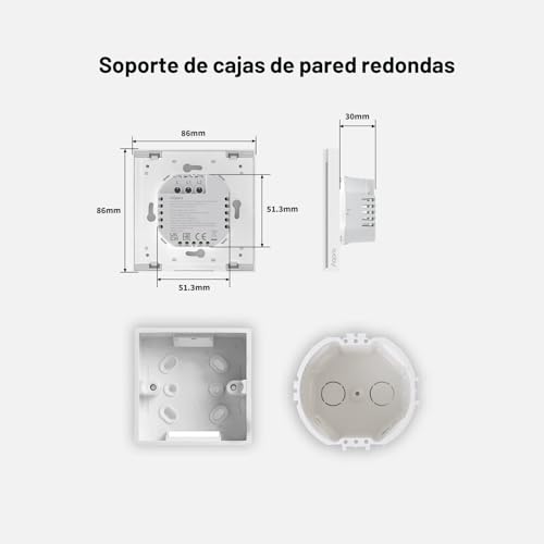 Miniatura 4 de Aqara Interruptor Inteligente De Pared H1 Eu Sin Neutro, Pulsador Doble , Requiere Aqara Hub, Zigbee 3.0, Mando A Distancia, Compatible Con Alexa, Homekit, Google Assistant E Ifttt